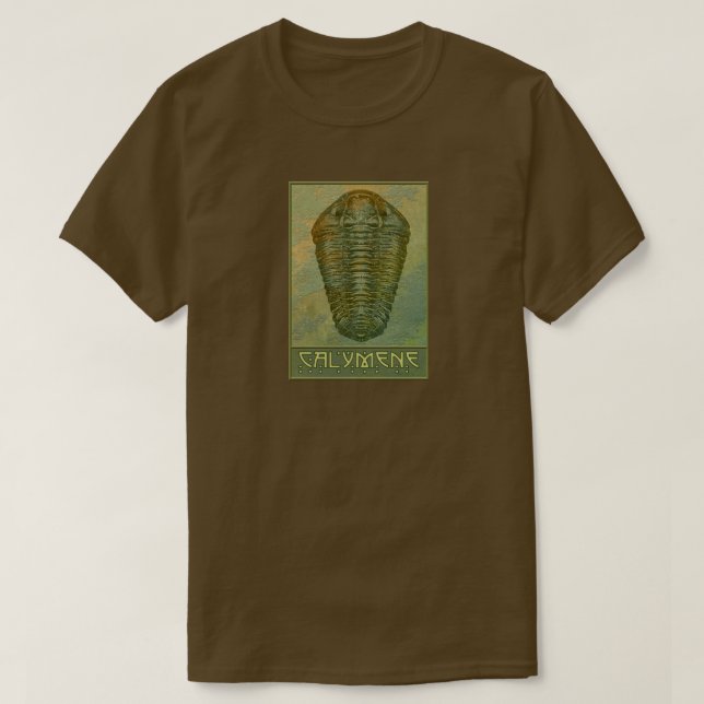 Paleo-chic Calymene Trilobite i Grönt T Shirt (Design framsida)