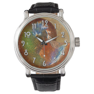 "Paleo-chic" Opalised Sphenodiscus Ammonite Snäck Armbandsur