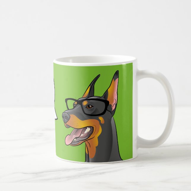 PALEO! Pop Art Geek Hund Hipster Doberman mugg (Höger)