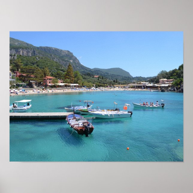 Paleokastritsa Beach, Corfu Poster (Framsidan)