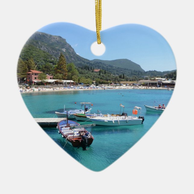 Paleokastritsa strand, Corfu Julgransprydnad Keramik (Framsidan)