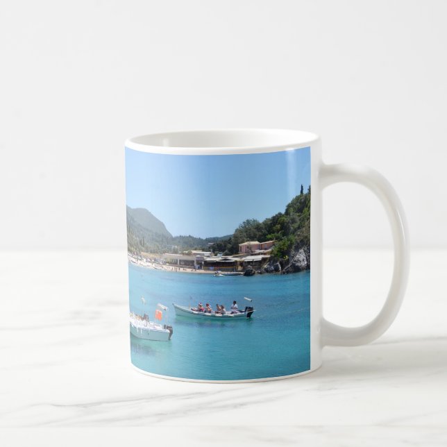 Paleokastritsa strand, Corfu Kaffemugg (Höger)