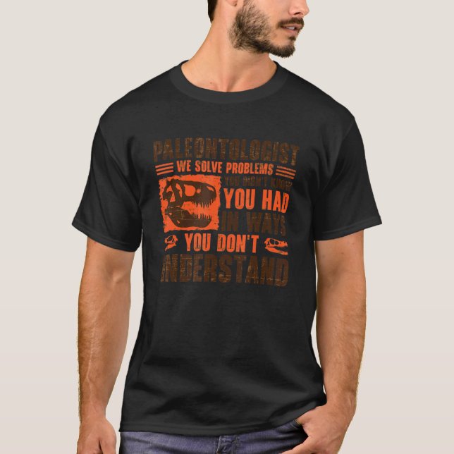 Paleontolog Fossil Hunting Dinosaur Bones Colle T Shirt (Framsida)