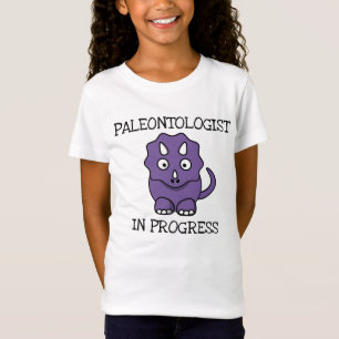 Paleontolog under pågående Lila Triceratops Girl T Shirt