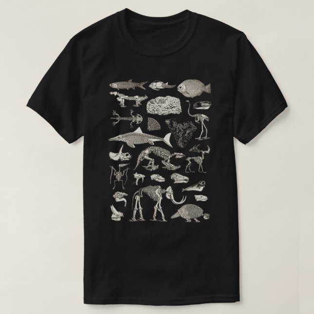 Paleontology Illustration Classic T Shirt (Design framsida)