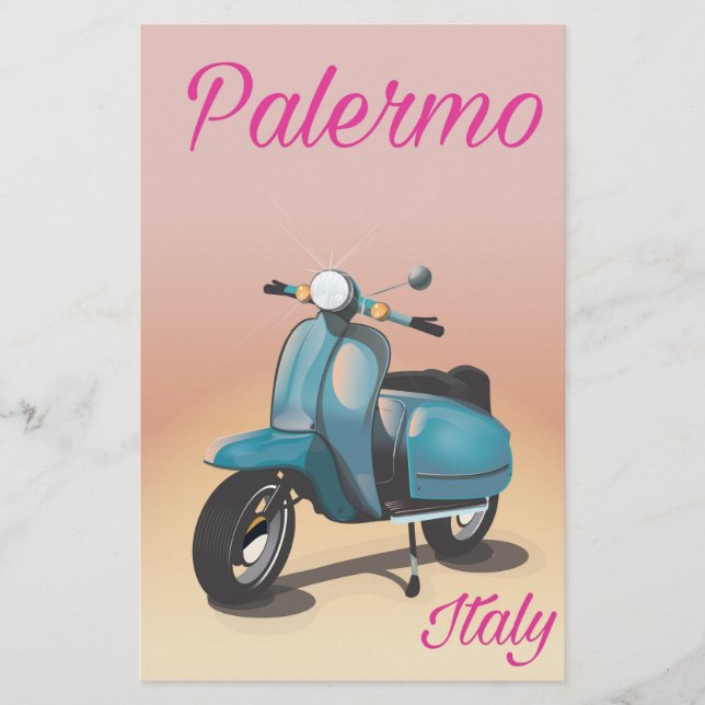 Palermo Italien Scooter affisch Brevpapper (Framsida)