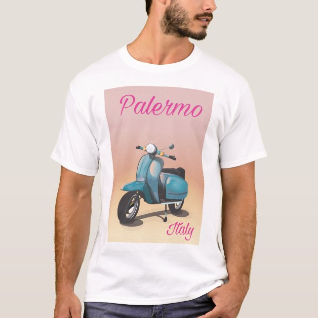 Palermo Italien Scooter affisch T Shirt (Framsida)