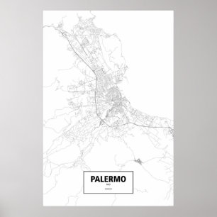 Palermo, Italien (svart på vitt) Poster