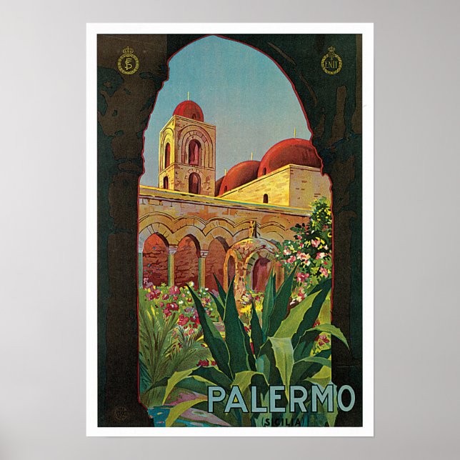 Palermo, Italien Vintage Italienskt resmål Poster (Framsidan)