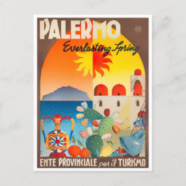 Palermo Italien vintage resor Vykort