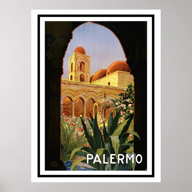 PALERMO ITALIEN VINTAGE STIL POSTER (Framsidan)