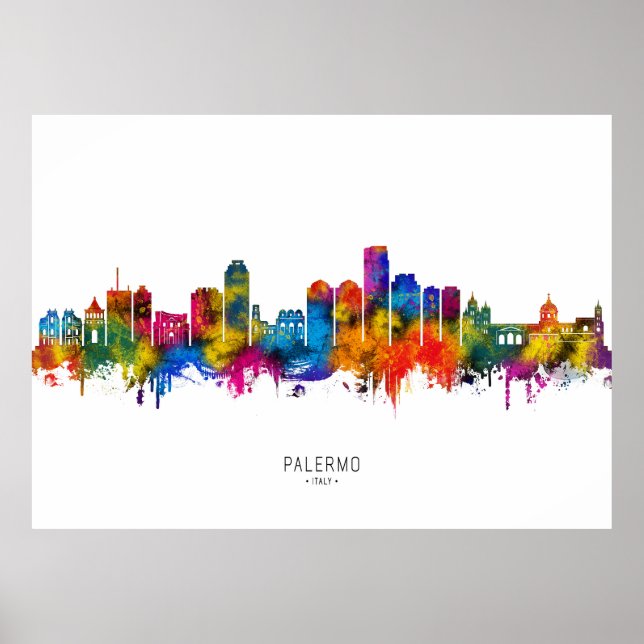 Palermo Italy Skyline Poster (Framsidan)
