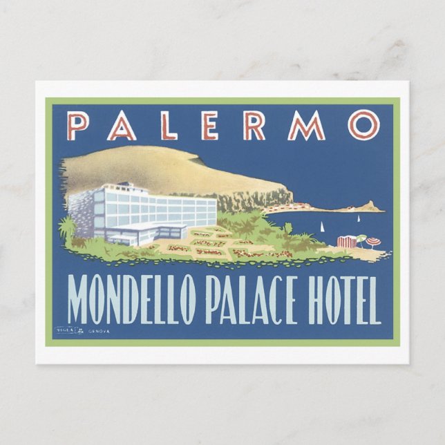 Palermo Mondello Palace Hotel Vykort (Framsida)