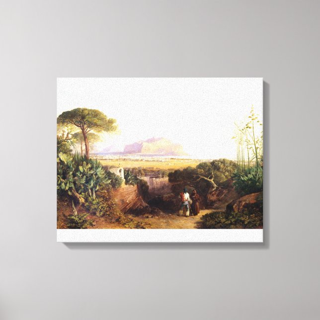 Palermo, Sicilien, 1847 (olja på arbetsyta) Canvastryck (Framsida)
