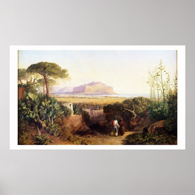 Palermo, Sicilien, 1847 (olja på arbetsyta) Poster (Framsidan)