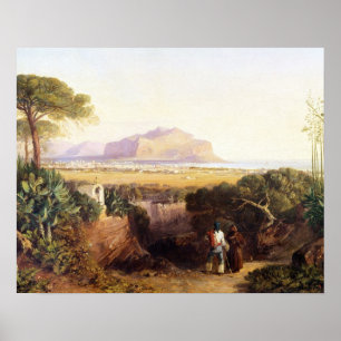 Palermo, Sicilien, 1847 (olja på arbetsyta) Poster