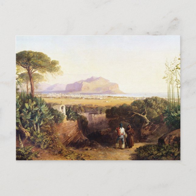 Palermo, Sicilien, 1847 (olja på arbetsyta) Vykort (Framsida)