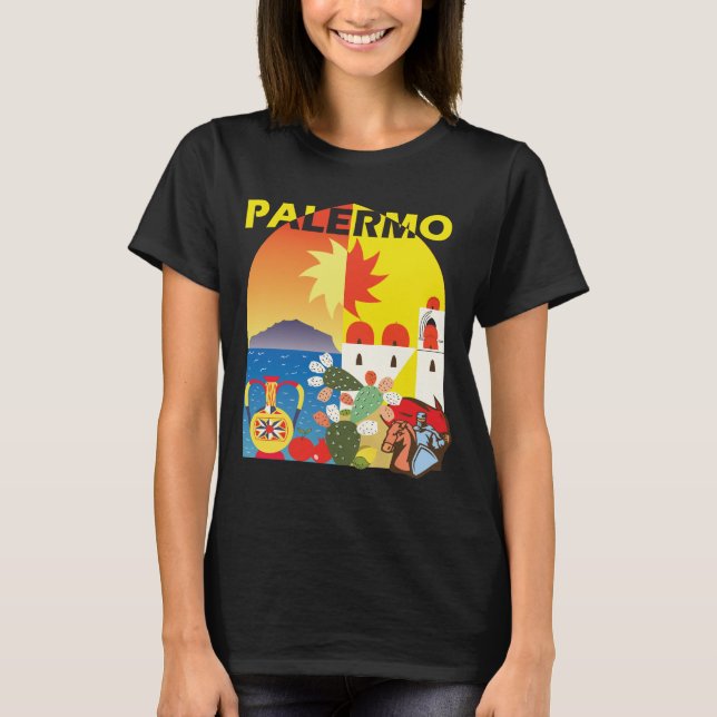 Palermo Sicilien Italien Retro Resa T-Shirt (Framsida)