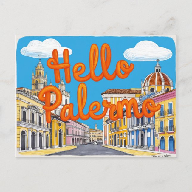 Palermo, Sicilien, Italien Vykort (Framsida)
