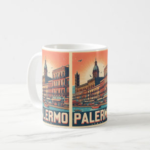 Palermo sicily italian vintage souvenir-gåvor kaffemugg