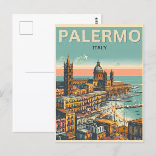 Palermo sicily italian vintage souvenir-gåvor vykort
