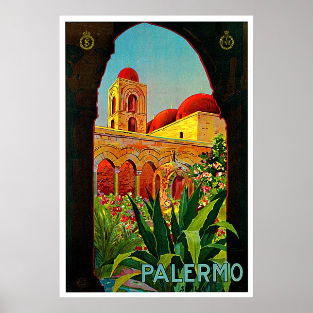 Palermo Sicily Italien Travel Art Poster (Framsidan)