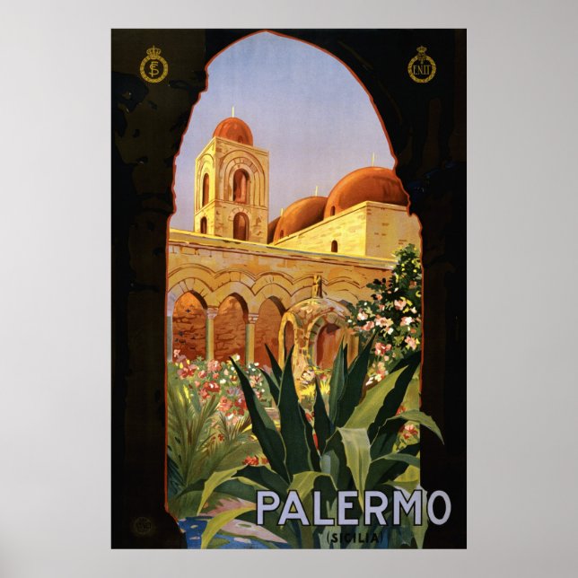 Palermo Sicily Italy Travel Poster 1920 ENIT (Framsidan)