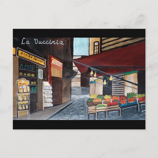 Palermo Vucciria Market. Italien Travel Vykort (Framsida)