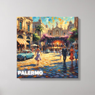 Palermos Gamla Guldgata Scenduk Canvastryck