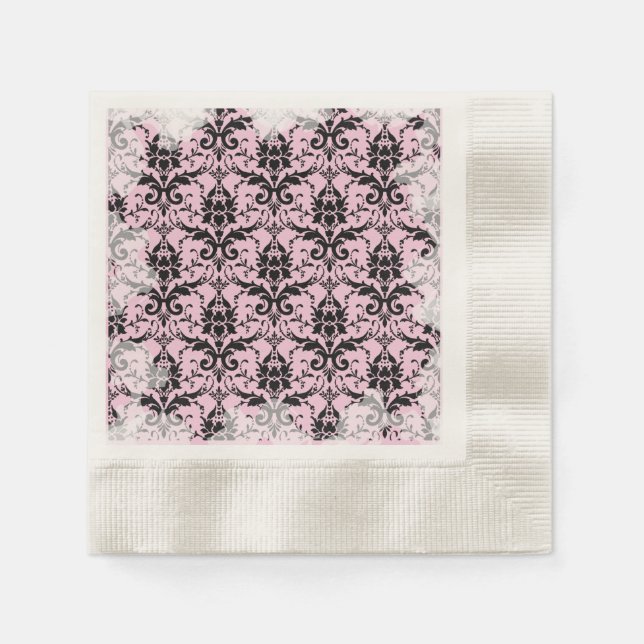 Palest Rosa Soft Grunge Tea Party Napkins Pappersservett (Framsidan)