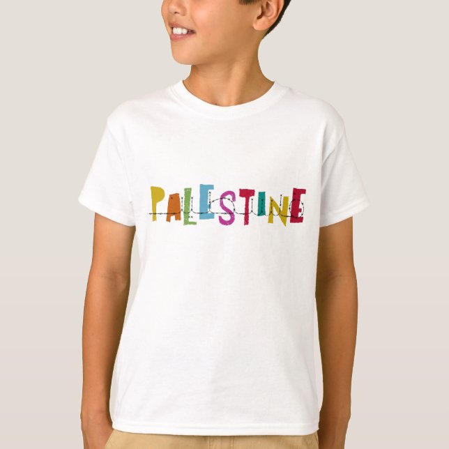 PALESTINA Arabiska Namn Färgskapande barn T Shirt (Framsida)