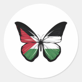 Palestina Butterfly Flagga Runt Klistermärke