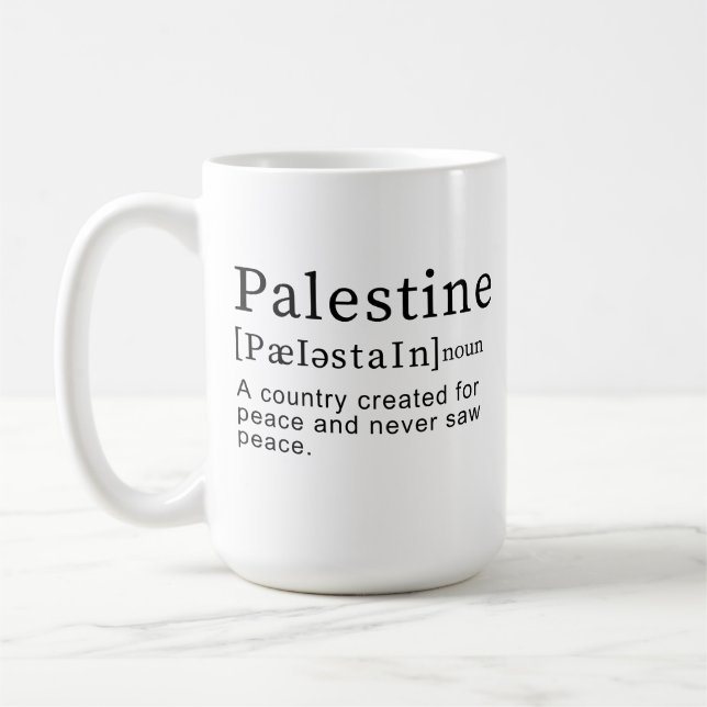 Palestina: design Palestina Definition text Kaffemugg (Vänster)