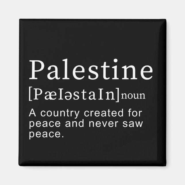 Palestina: design Palestina Definition text Magnet (Framsidan)