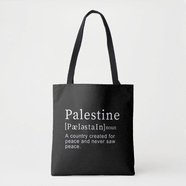 Palestina: design Palestina Definition text Tygkasse (Framsida)