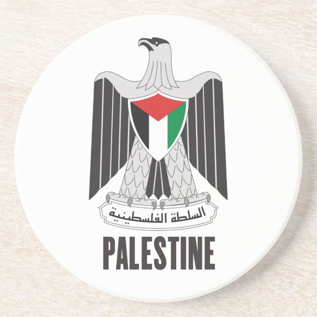 PALESTINA - emblem/flagga/vapensköld/symbol Underlägg Sandsten (Framsidan)