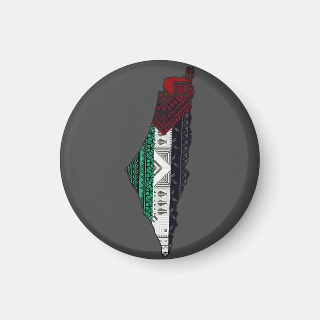 Palestina Embroidery tatreez Mönster flagga karta  Magnet (Framsidan)