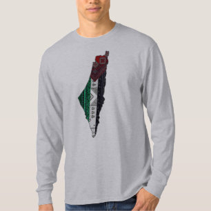 Palestina Embroidery tatreez Mönster flagga karta  T Shirt