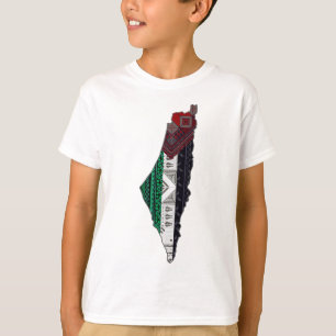 Palestina Embroidery tatreez Mönster flagga karta  T Shirt