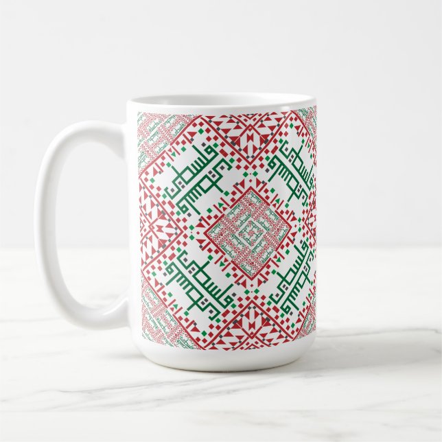 Palestina Embroidery tatreez Mönster Kaffemugg (Vänster)