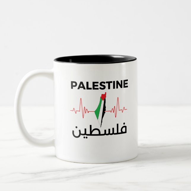 Palestina Fist Shirt - Palestina Två-Tonad Mugg (Vänster)