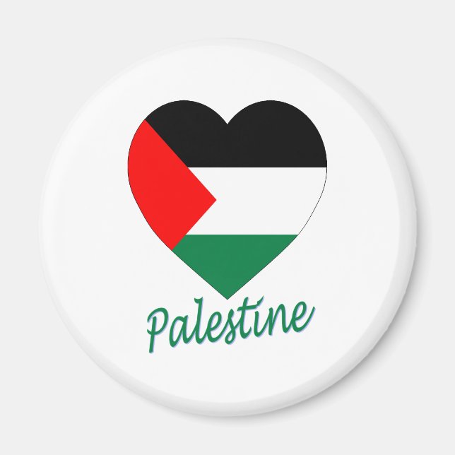 Palestina Flagga Heart Magnet (Framsidan)