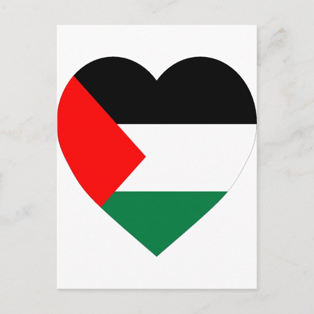 Palestina Flagga Heart Vykort (Framsida)