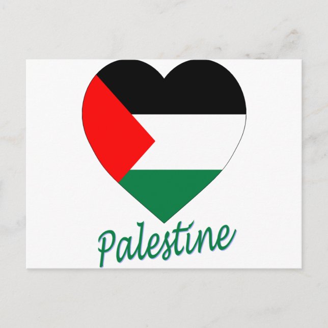 Palestina Flagga Heart Vykort (Framsida)