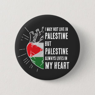 Palestina Flagga Human Heart Knapp