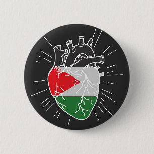 Palestina Flagga Human Heart Knapp
