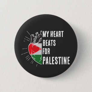 Palestina Flagga Human Heart Knapp
