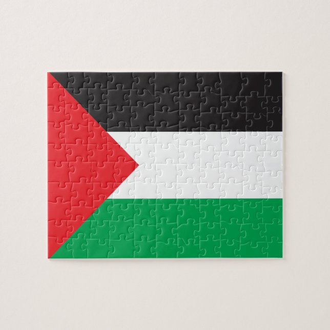 Palestina Flagga Jigszle Puzzle Pussel (Horisontell)