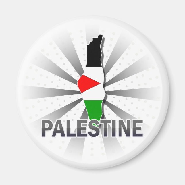 Palestina Flagga Karta 2.0 Magnet (Framsidan)