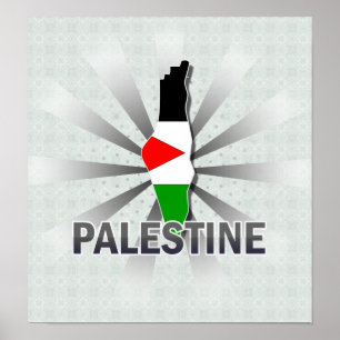 Palestina Flagga Karta 2.0 Poster